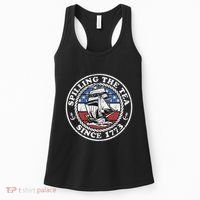 Spilling The Tea Since 1773 Funny US History Teacher Boston Women's Tank Top thumb 0