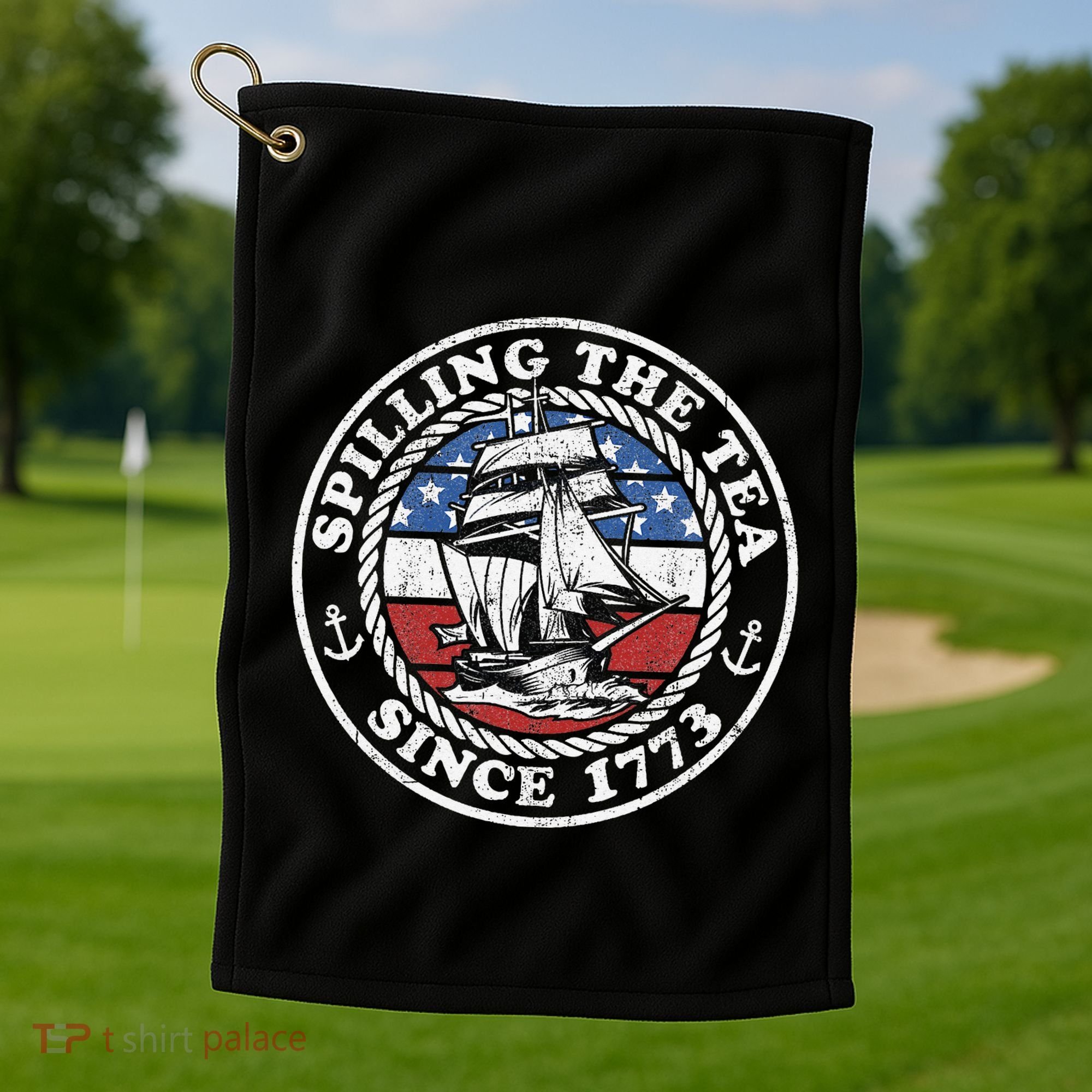 Spilling The Tea Since 1773 Funny US History Teacher Boston Golf Towel