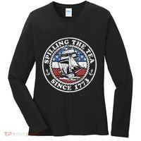 Spilling The Tea Since 1773 Funny US History Teacher Boston Women's Long Sleeve Shirt thumb 0