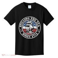 Spilling The Tea Since 1773 Funny US History Teacher Boston Kids T-Shirt thumb 0