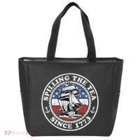 Spilling The Tea Since 1773 Funny US History Teacher Boston Tote Bag thumb 0