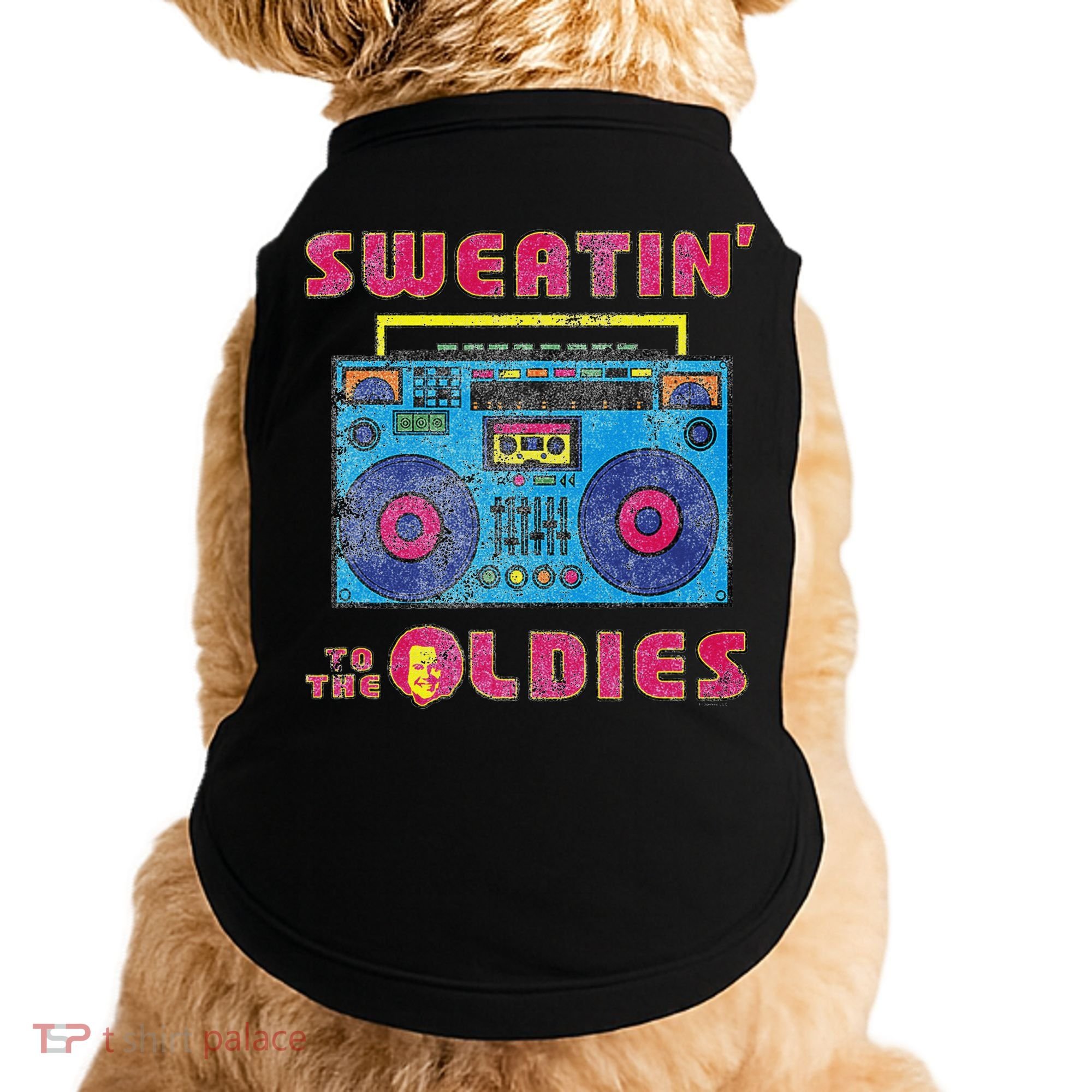 Sweatin To The Oldies Retro Boombox Doggie Tank