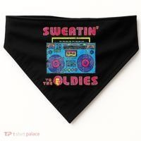Sweatin To The Oldies Retro Boombox USA-Made Doggie Bandana thumb 0