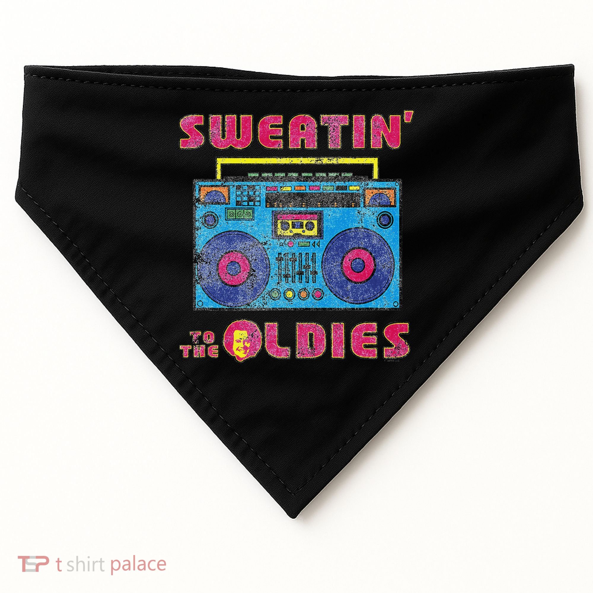 Sweatin To The Oldies Retro Boombox USA-Made Doggie Bandana