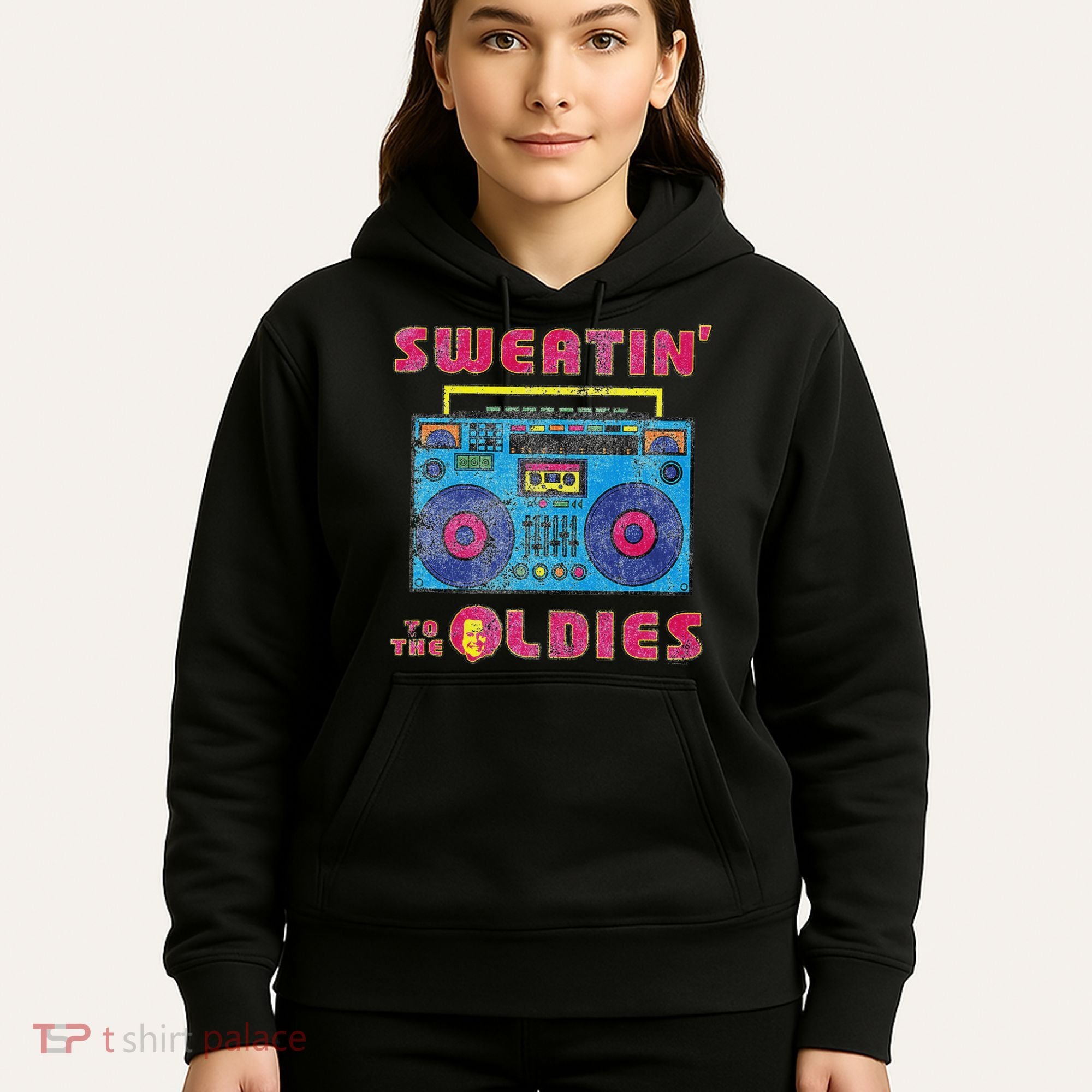 Sweatin To The Oldies Retro Boombox Hoodie