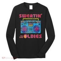 Sweatin To The Oldies Retro Boombox Long Sleeve Shirt thumb 0