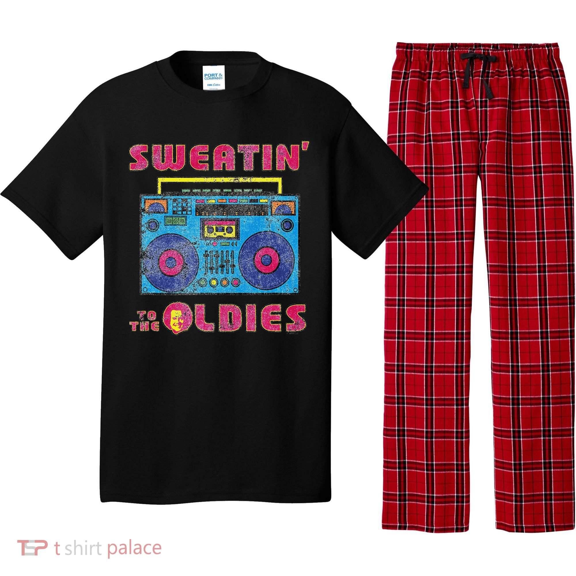 Sweatin To The Oldies Retro Boombox Pajama Set