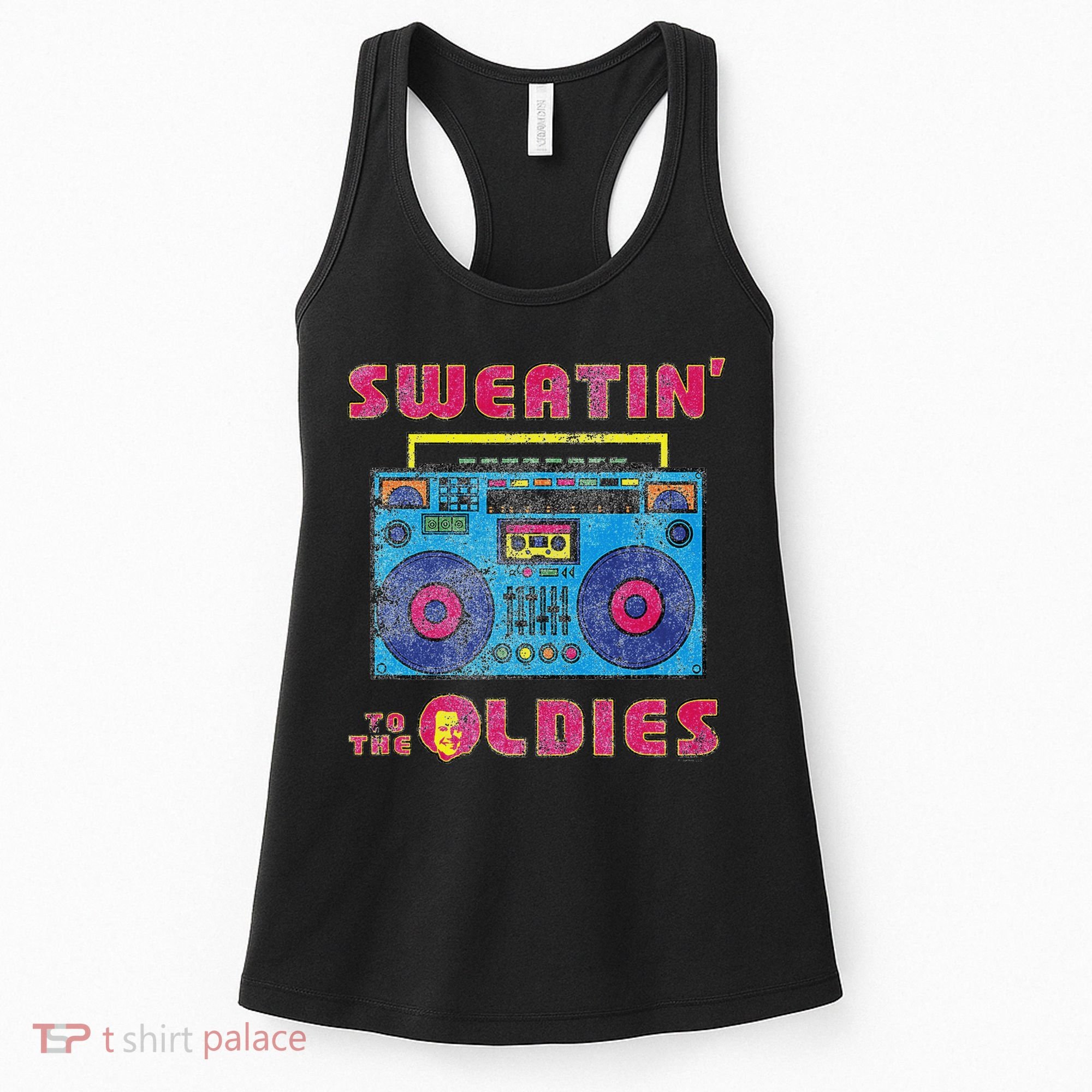Sweatin To The Oldies Retro Boombox Women's Tank Top