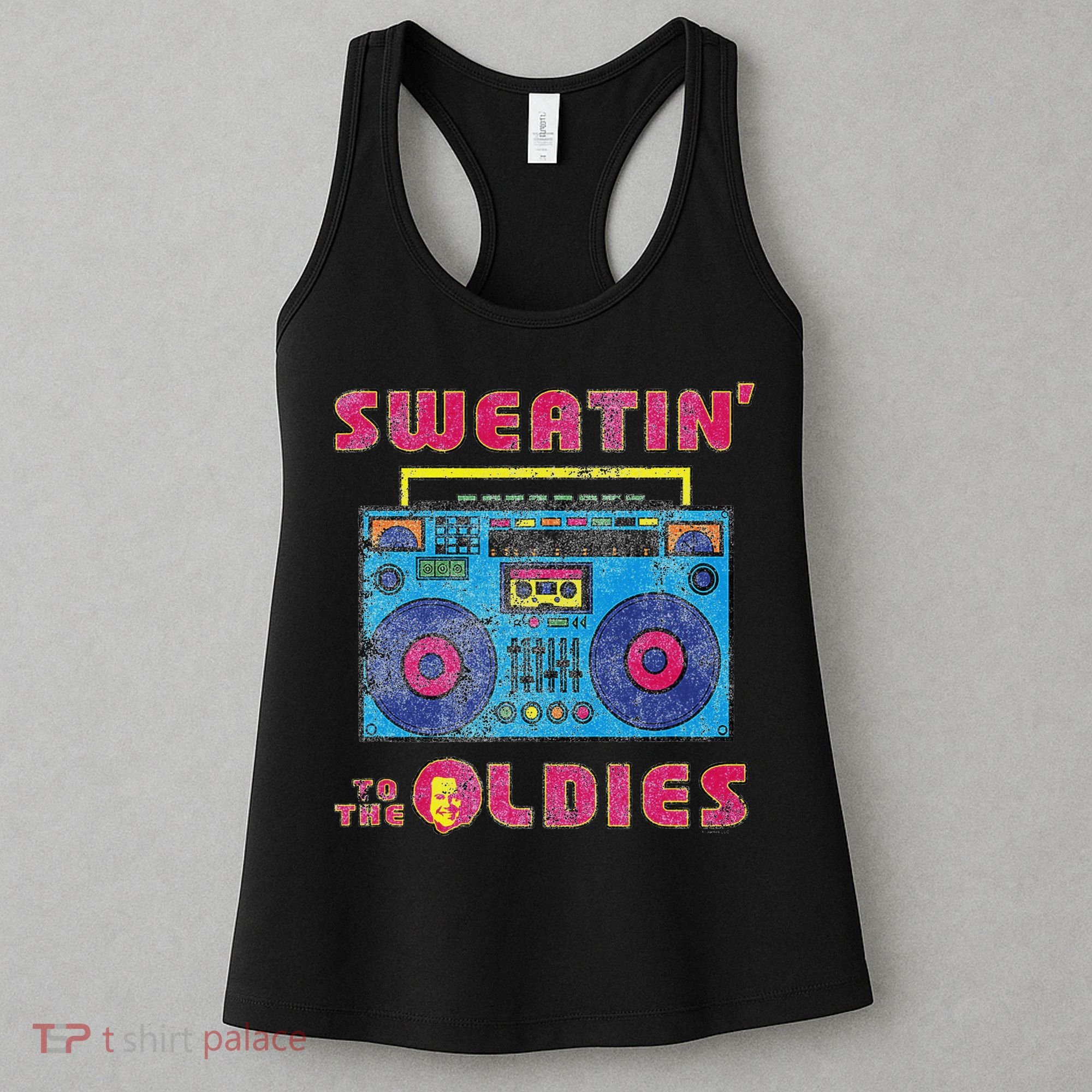 Sweatin To The Oldies Retro Boombox Women's Tank Top