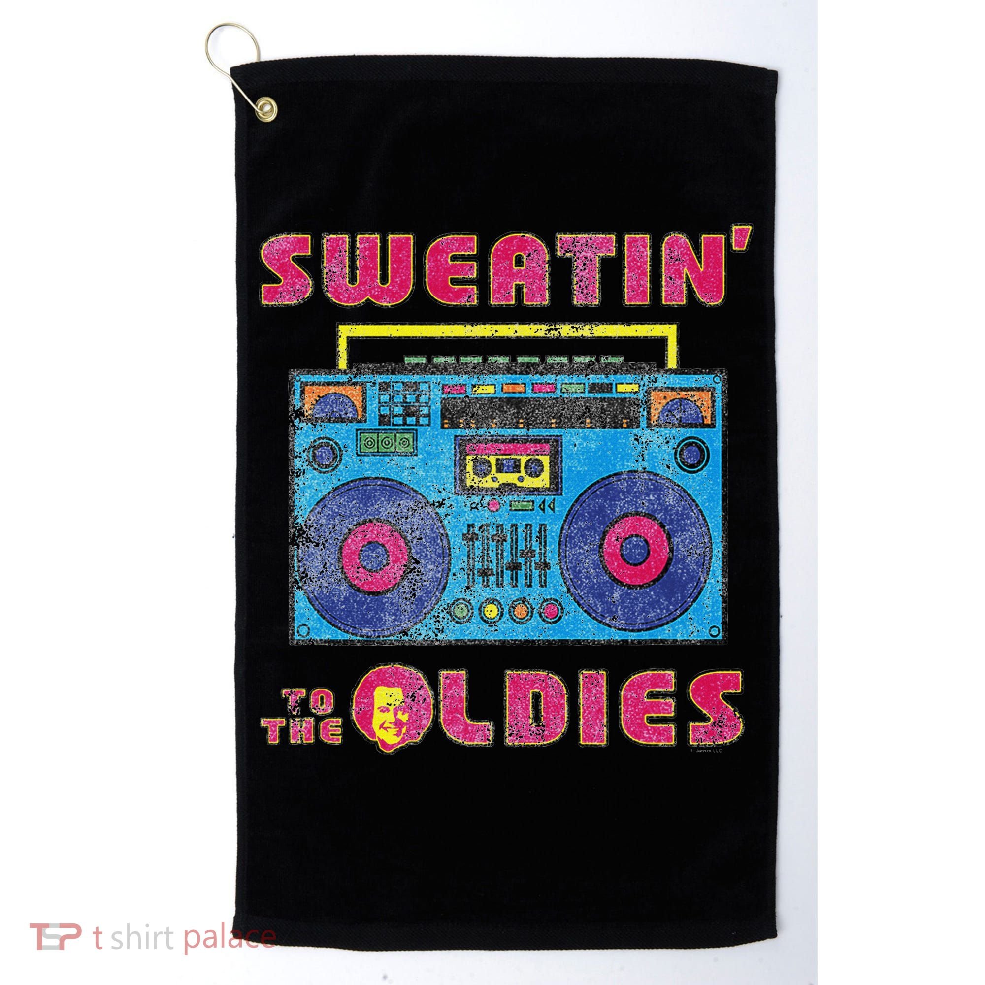 Sweatin To The Oldies Retro Boombox Golf Towel