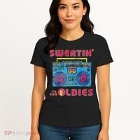 Sweatin To The Oldies Retro Boombox Women's T-Shirt thumb 4