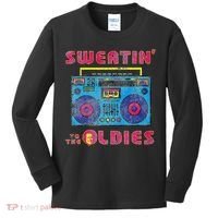 Sweatin To The Oldies Retro Boombox Kids Long Sleeve Shirt thumb 0