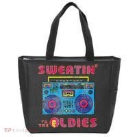 Sweatin To The Oldies Retro Boombox Tote Bag thumb 0