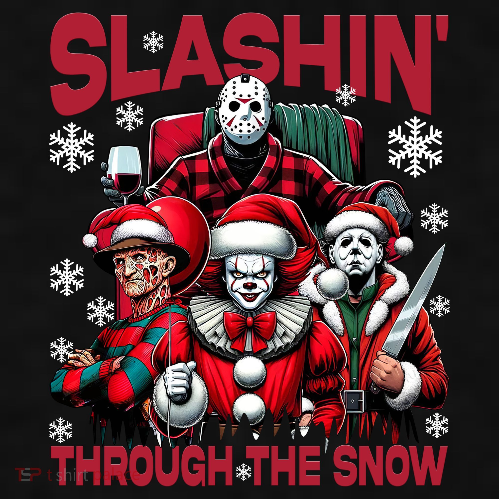 Slasin Through The Snow Series Xmas Horror Christmas Merry Creep Ladies PosiCharge Tri-Blend Wicking Tank