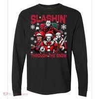 Slasin Through The Snow Series Xmas Horror Christmas Merry Creep Comfort Colors Heavyweight Long Sleeve T-Shirt thumb 0