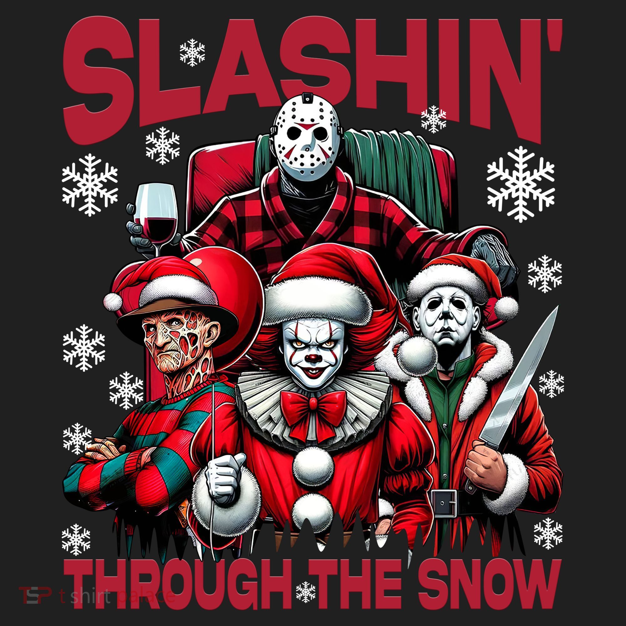 Slasin Through The Snow Series Xmas Horror Christmas Merry Creep Comfort Colors Heavyweight Long Sleeve T-Shirt