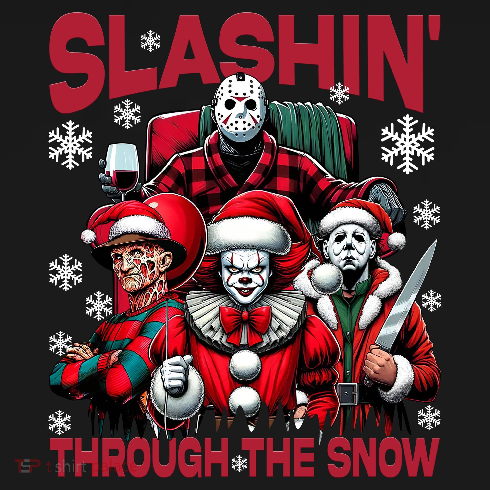 Slasin Through The Snow Series Xmas Horror Christmas Merry Creep Hoodie