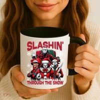 Slasin Through The Snow Series Xmas Horror Christmas Merry Creep Coffee Mug thumb 3