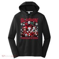 Slasin Through The Snow Series Xmas Horror Christmas Merry Creep Performance Fleece Hoodie thumb 0