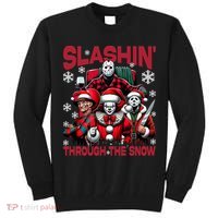 Slasin Through The Snow Series Xmas Horror Christmas Merry Creep Tall Sweatshirt thumb 0