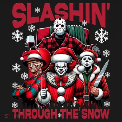 Slasin Through The Snow Series Xmas Horror Christmas Merry Creep Tall Sweatshirt