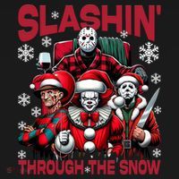 Slasin Through The Snow Series Xmas Horror Christmas Merry Creep Tall Hoodie thumb 2