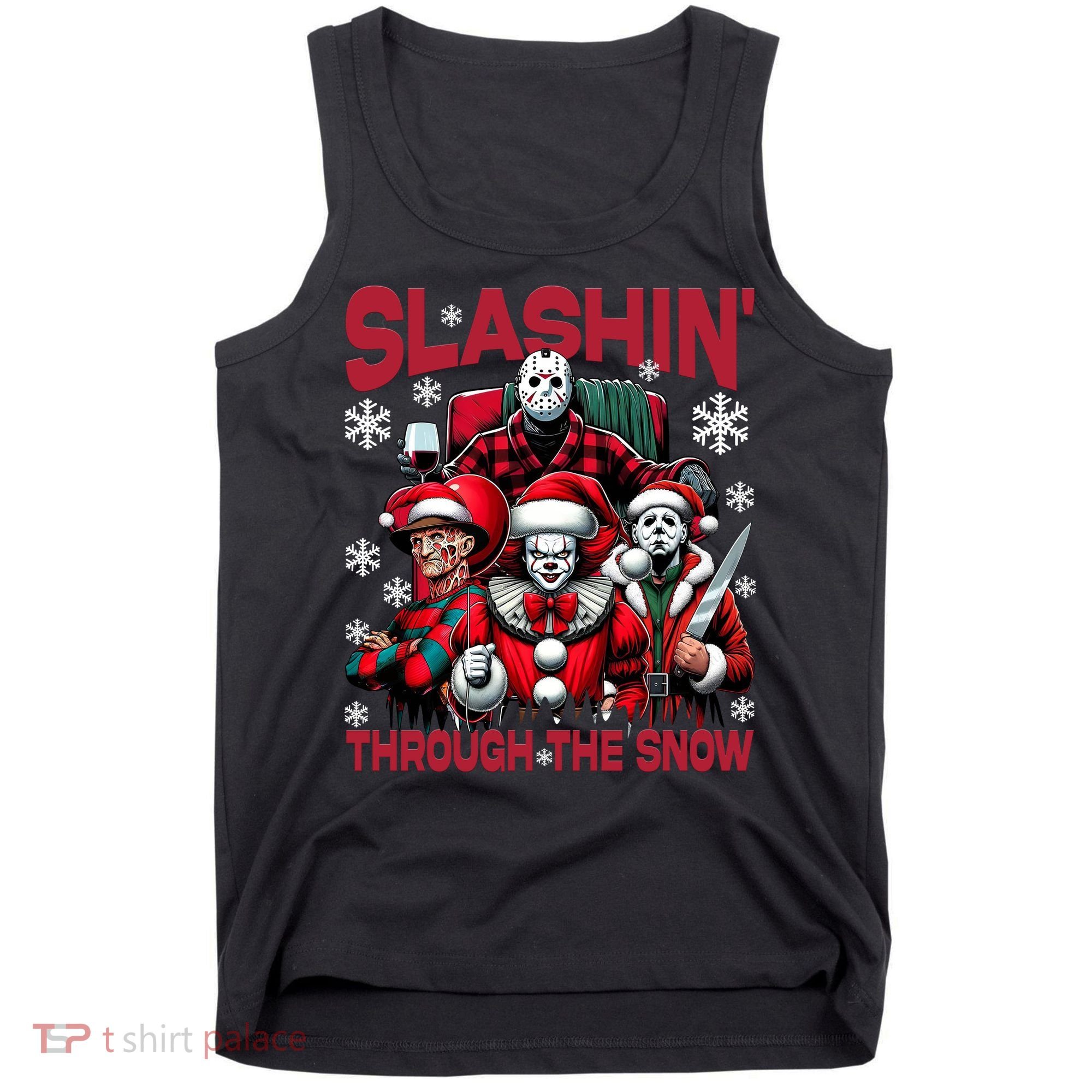 Slasin Through The Snow Series Xmas Horror Christmas Merry Creep Tank Top