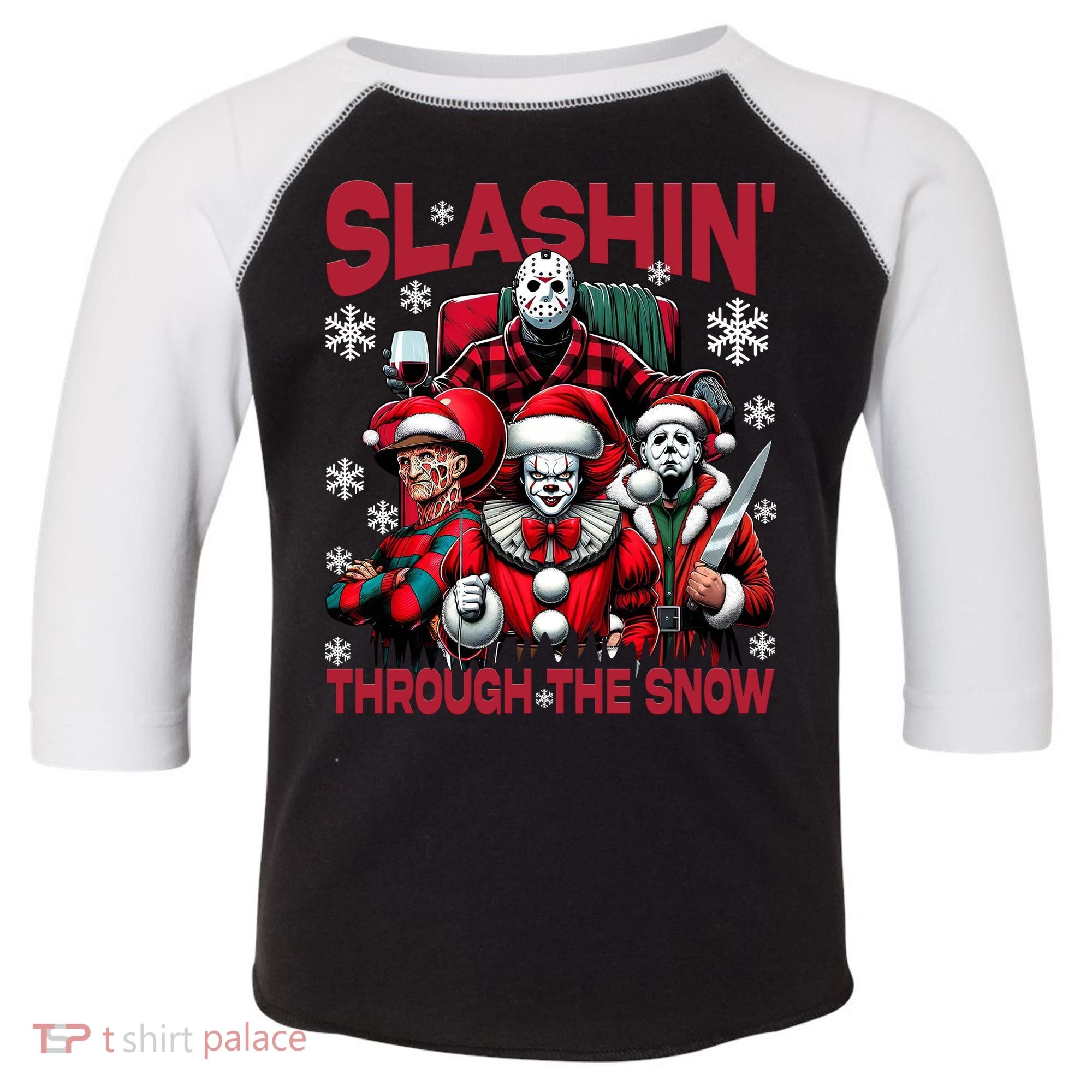 Slasin Through The Snow Series Xmas Horror Christmas Merry Creep Toddler Fine Jersey T-Shirt