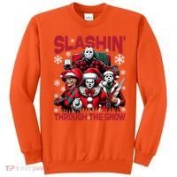 Slasin Through The Snow Series Xmas Horror Christmas Merry Creep Sweatshirt thumb 0