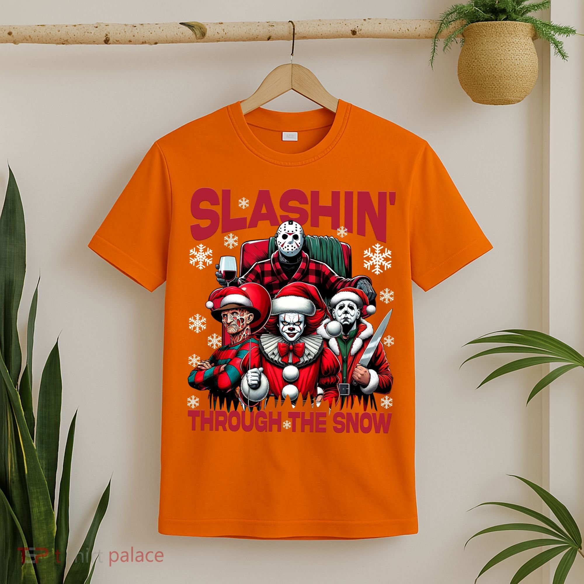 Slasin Through The Snow Series Xmas Horror Christmas Merry Creep T-Shirt