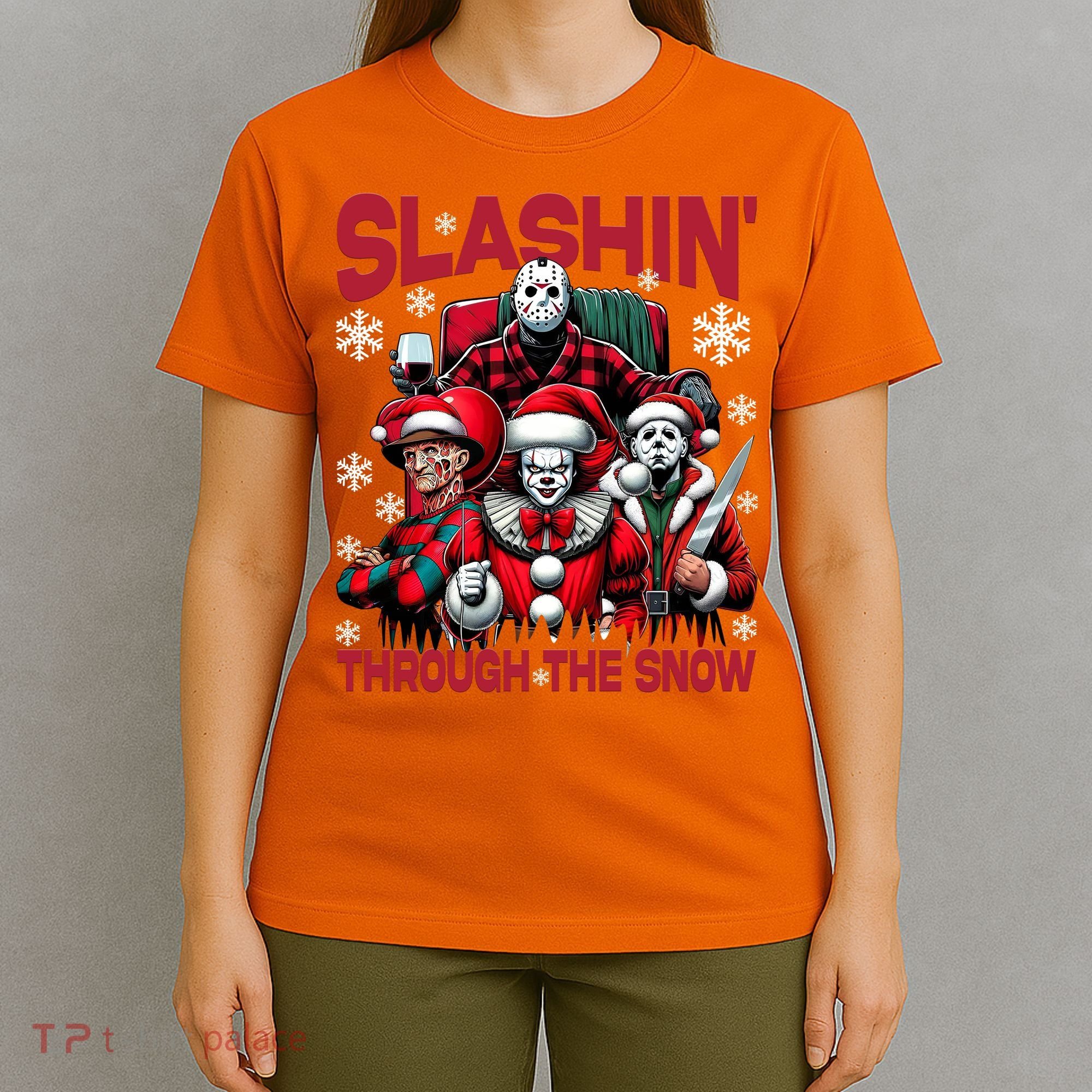 Slasin Through The Snow Series Xmas Horror Christmas Merry Creep T-Shirt