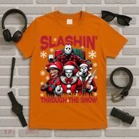 Slasin Through The Snow Series Xmas Horror Christmas Merry Creep T-Shirt thumb 5