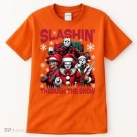 Slasin Through The Snow Series Xmas Horror Christmas Merry Creep Tall T-Shirt thumb 0