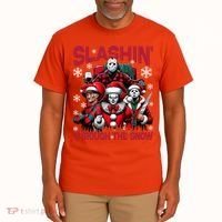 Slasin Through The Snow Series Xmas Horror Christmas Merry Creep Tall T-Shirt thumb 2