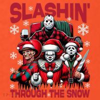 Slasin Through The Snow Series Xmas Horror Christmas Merry Creep Tall T-Shirt thumb 4