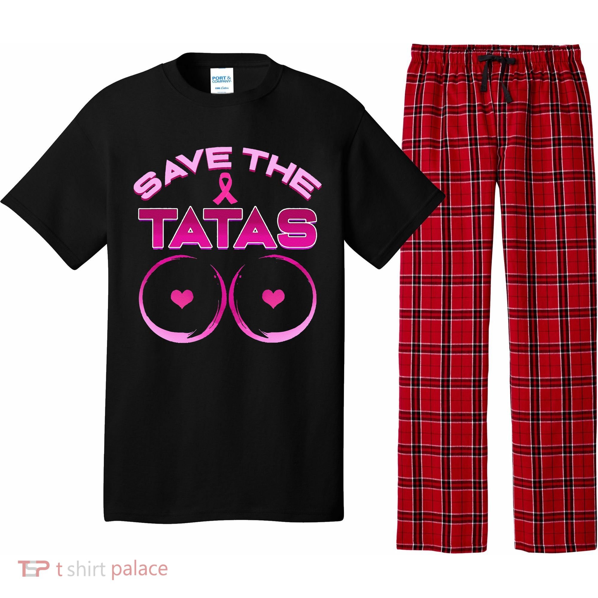 Save The Tatas Pink Ribbon Pajama Set
