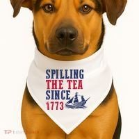 Spilling The Tea Since 1773 USA-Made Doggie Bandana thumb 1