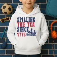 Spilling The Tea Since 1773 Kids Hoodie thumb 2