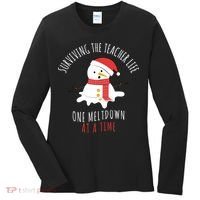 Surviving The Teacher Life One Meltdown At A Time Women's Long Sleeve Shirt thumb 0