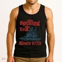 Spilling The Tea Since 1773 Patriotic History Teacher Tank Top thumb 3