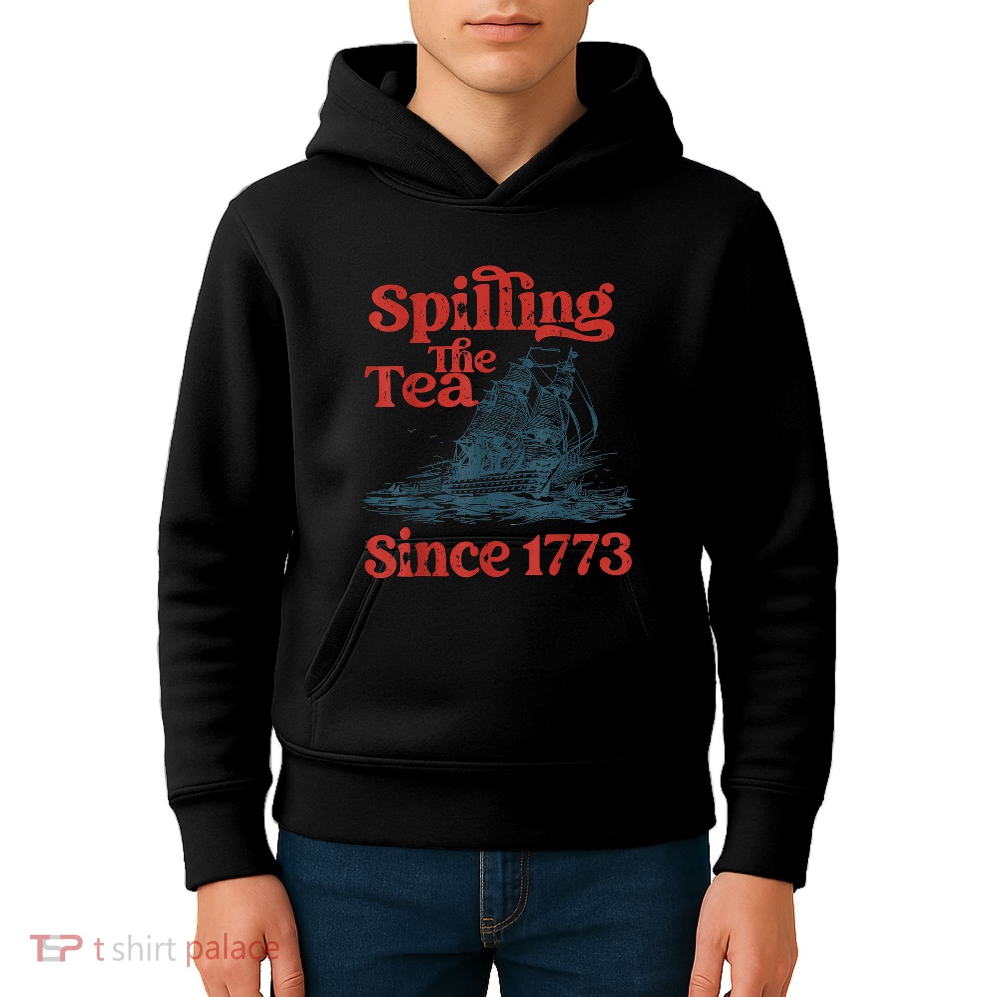 Spilling The Tea Since 1773 Patriotic History Teacher Kids Hoodie