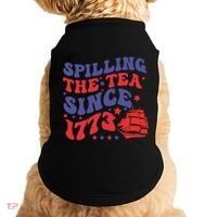 Spilling The Tea Since 1773 Retro Groovy History Teacher Fun Doggie Tank thumb 0