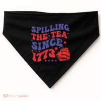 Spilling The Tea Since 1773 Retro Groovy History Teacher Fun USA-Made Doggie Bandana thumb 0