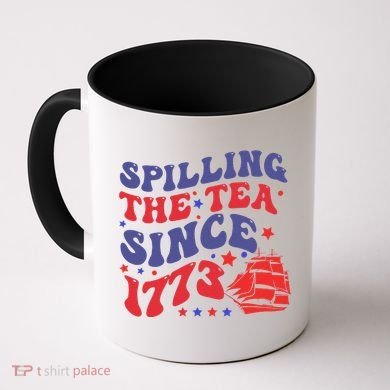 Spilling The Tea Since 1773 Retro Groovy History Teacher Fun Coffee Mug