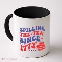 Spilling The Tea Since 1773 Retro Groovy History Teacher Fun Coffee Mug thumb 0