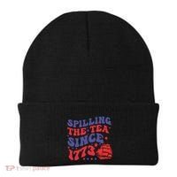Spilling The Tea Since 1773 Retro Groovy History Teacher Fun Beanie thumb 0