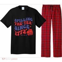 Spilling The Tea Since 1773 Retro Groovy History Teacher Fun Pajama Set thumb 0