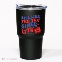 Spilling The Tea Since 1773 Retro Groovy History Teacher Fun Tumbler thumb 0