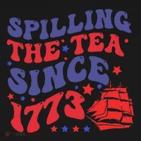Spilling The Tea Since 1773 Retro Groovy History Teacher Fun Ornament thumb 1