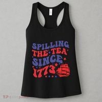 Spilling The Tea Since 1773 Retro Groovy History Teacher Fun Women's Tank Top thumb 3
